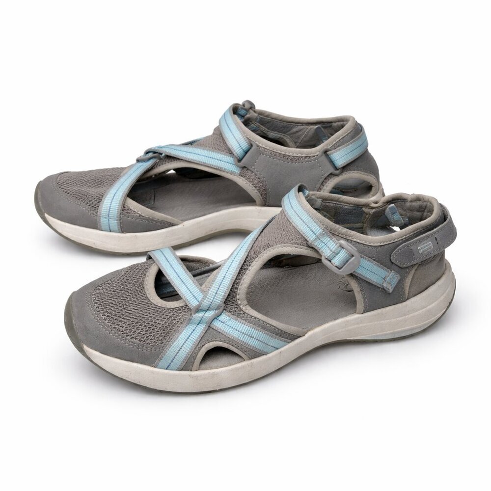 TEVA Hydratrek Closed-Toe Water Sandals Gray Blue Mesh Sport Size 9.5